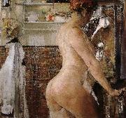 Nikolay Fechin Nude take a shower oil on canvas